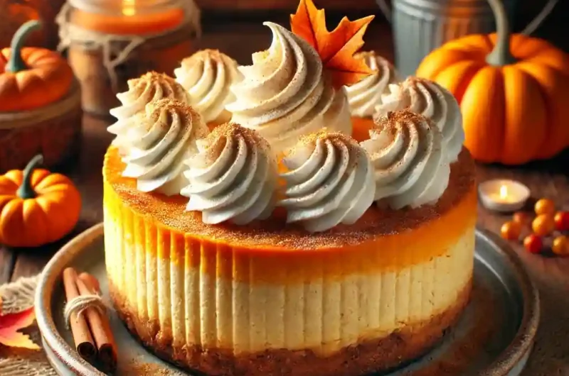 Festive Pumpkin Swirl Cheesecake